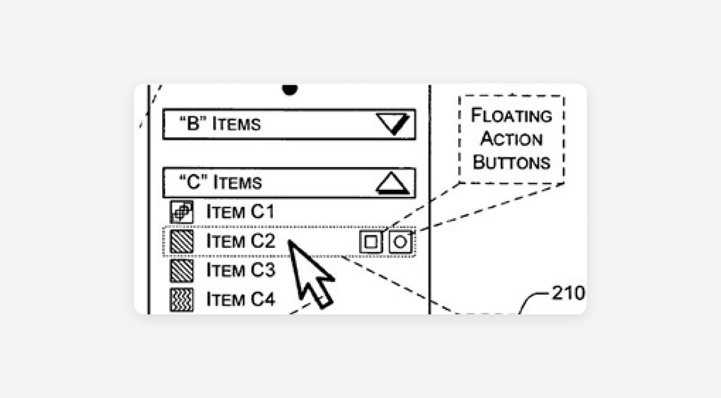 Figure 2. FAB shown when hovering over a UI element
